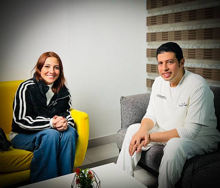 الفنانة مي كساب مع الدكتور ابراهيم عوض